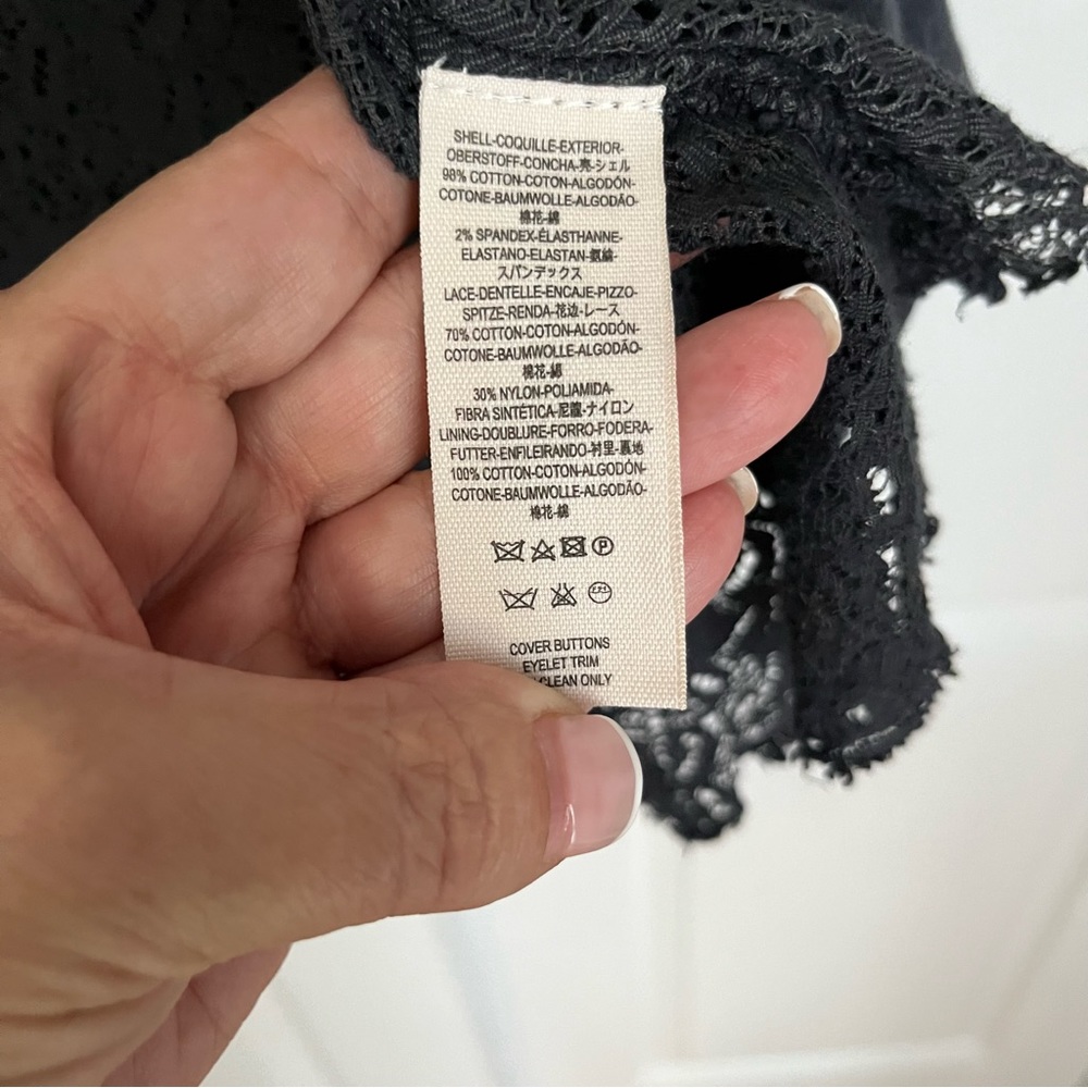 FREE PEOPLE VICTORIAN LACE JACKET IN NAVY SIZE XS - Picture 15 of 16